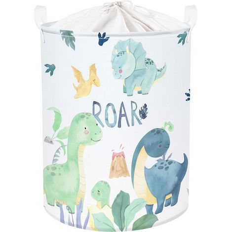 Panier de rangement enfant Dinosaure Vert 63L