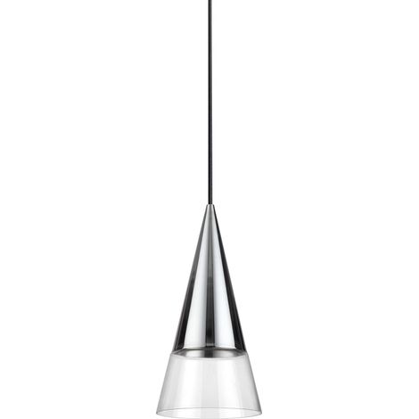 Ideal Lux Sospensione moderna Cono 1 luce GU10 cromo vetro metallo