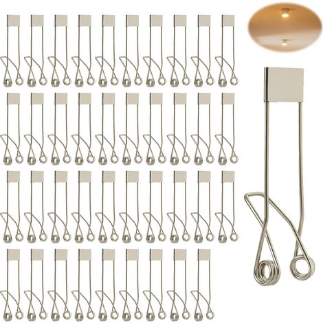 40 x Spring Clips for Ceiling Lights, 60 x 20 mm, Spring Clips for Recessed Spotlight, Mounting Accessories for Light Emitting Diode, Ideal for Ceiling Lights and Spotlights (1/5)