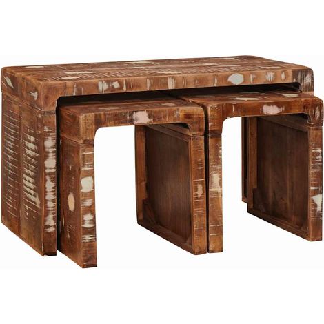 Tables gigognes-Table Basse-Table Salon bois de récupération massif 837611 (1/5)