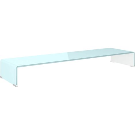 Meuble TV Banc TV Armoire TV/Support pour moniteur 110x30x13 cm verre vert (1/5)