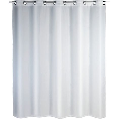 Rideau de douche Comfort Flex blanc 180 x 200 cm lavable imperméable en polyester recyclable sans plomb anti-moisissure avec intégrée Hängeeinrichtung idéal pour salle de bain moderne et durable (1/5)
