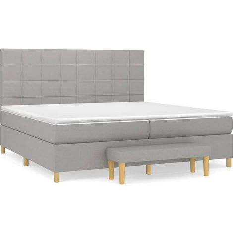 Maison Exclusive - Cama box spring con colchón tela gris claro 20