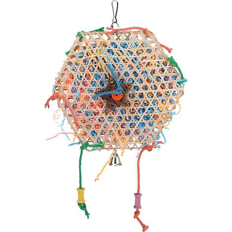 Jouet À Mâcher Pour Oiseaux - Bambou Tressé Et Papier Naturel - Accessoire De Suspension Pour Perroquets Et Petits Animaux - Lot De 1 (1/5)
