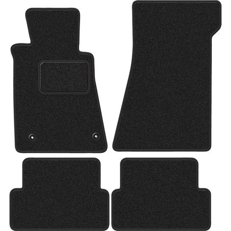 Alfombrillas de terciopelo para coche: Mercedes SL R107 con catalizador coupé, cabrio (1985-1989) antracita (1/5)