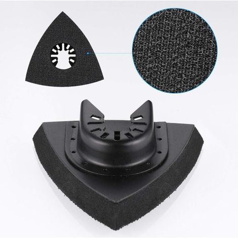 4Pcs Delta Patin de Ponçage 80mm Multi-outil Accessoires pour Patin de Fixation, Lame à Multi Outil, Accessoires Outil Oscillant pour Worx Mikita Dewalt Power Tool, Worx Tool, Bosch Multi Outil (1/4)