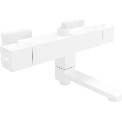 Batterie baignoire-douche thermostatique Mexen Cube, blanche - 77910-20 (1/2)