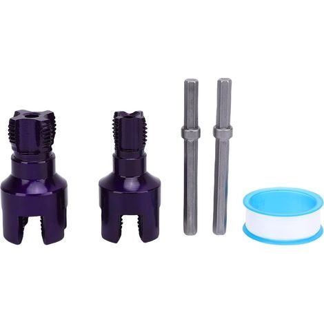 Outil de coupe de filetage de tuyau, 2 pièces, 1/2 pouces 3/4 pouces, acier allié, filetage interne et externe intégré avec tige hexagonale (1/5)