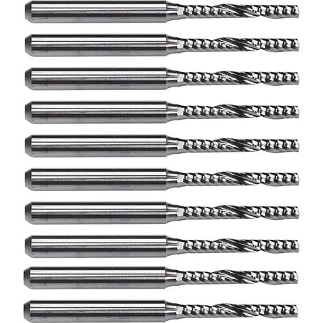 Set of 10 tungsten carbide engraving cutters, 2 mm x 15 mm (1/5)
