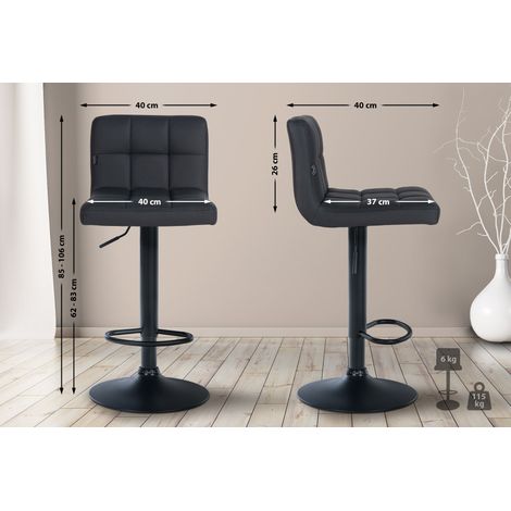 4er Set Barhocker Feni Kunstleder Schwarz (1/5)