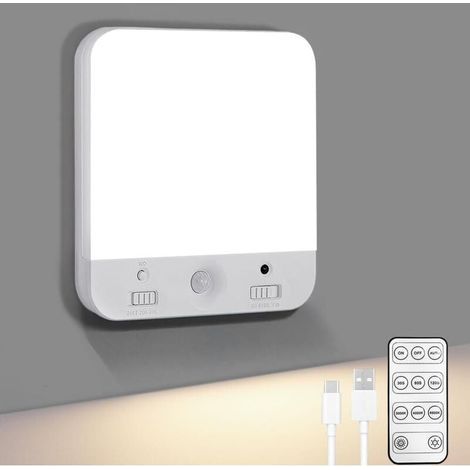 Lampe avec Détecteur de mouvement, Plafonnier LED Plafond Dimmable, 4000mAh Rechargeable Magnétique Applique Murale, Lampe led Sans Fil pour Armoire, Cuisine, Salle de bain, Escaliers, Couloir (1/4)
