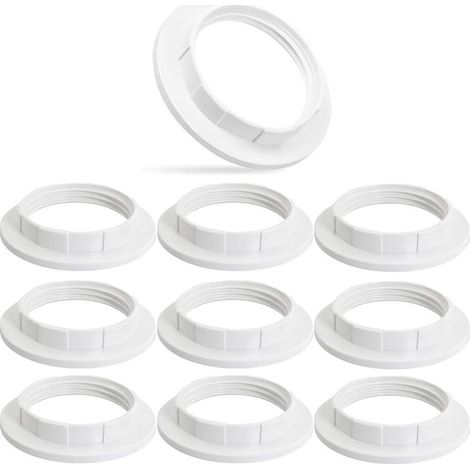 10 Pcs Bague De Abat Jour à Vis e14, Douille e14, Adaptateur Abat Jour e14,Abat Jour Lampe Chevet e14,Abat-Jour Anneau Convertisseur,Anneau Réducteur Pour Abat-Jour,Pour Table Bureau Lampadaires (1/5)