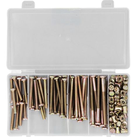 Lot de 100 écrous marteau en acier inoxydable haute dureté, vis de fixation pour meubles avec clé (1/5)