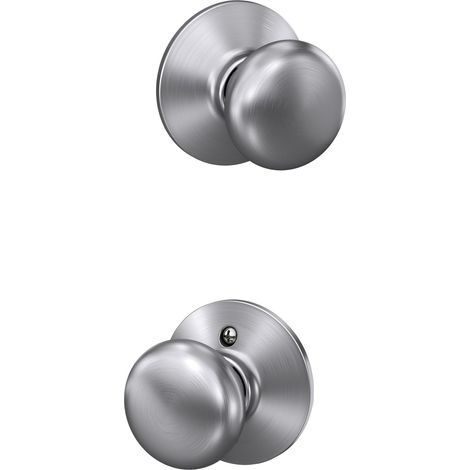 Serrure de porte ronde à 4 voies, sans clé, solide, chrome satiné, 1 paquet (1/5)