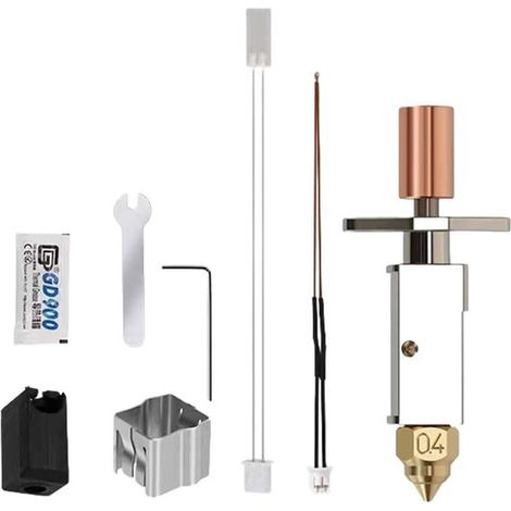 Ricambi per stampanti 3D - Ugelli per stampanti 3D - Kit hotend in ceramica, fino a 300 °C, testina di stampa di ricambio con ugello in ottone a basso attrito, adatta a diverse stampanti 3D