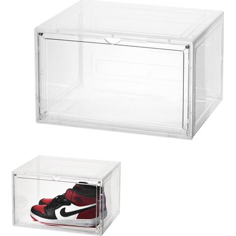Boîte à chaussures, Boîtes àempilables transparentes, Boîtes à pliables transparentes Rangement pour chaussures en plastique pour jusqu'à 27 x 34 x 19 cm (1/5)