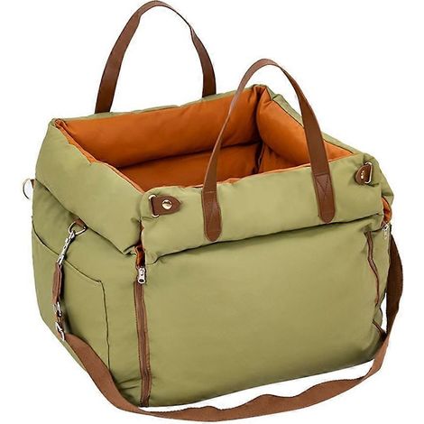 Autositz für kleine und mittelgroße Hunde, wasserdichtes Autobett aus weichem Leder mit Gurtclip, Reisebett und Transporttasche für Haustiere (1/5)