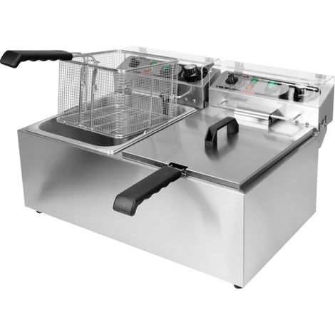 Friteuse professionnelle 2 x 8 L, 2 x 3 300 W, 425 x 580 x 335 mm (1/5)