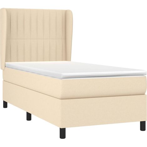 Boxspringbett mit Matratze Creme 80x200 cm Stoff vidaXL (1/5)