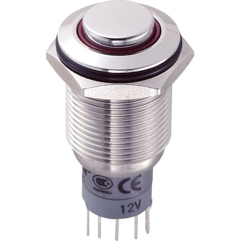 TRU COMPONENTS 701820 LAS2GQH-11ZE/R/12V/S/P Vandalismusgeschützter Druckschalter 250 V/AC 3 A 1 x E (1/2)