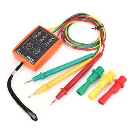 BARKBUSTERS Testeur d'indicateur rotatif pour détecteurs de métaux : testeur de phase, appareil de mesure de champ rotatif, 60 V CA à 600 V CA, pince ampèremétrique rotative triphasée (1/5)