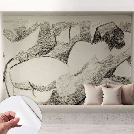 Papier peint autocollant avec imprimé décoratif pour salon et chambre à coucher Installation facile Personnage allongé 208x146 cm (1/5)