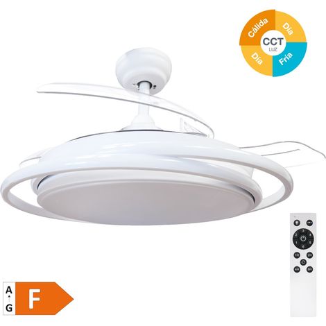 Ventilador techo Bauala con luz CCT regulable y mando Ø107 DC Blanco (1/5)
