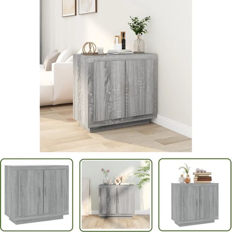 Buffet Commode Armoire Luxueux, pour Salon Chambre Entrée Cuisine, Sonoma gris 80x40x75 cm Bois d'ingénierie OIB9100E (1/5)
