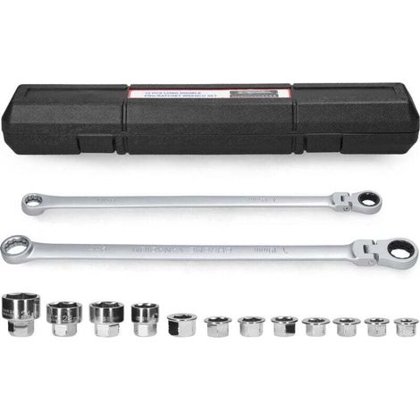 Ensemble de douilles de clé à cliquet multifonction 15 en 1 pour moto, vélo, salle de bain, climatiseur, réparation automobile, ensemble d'outils de maintenance (1/4)
