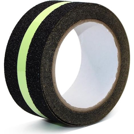 Ruban ADHESIF ANTIDERAPANT 50 mm x 5 m Noir avec Bande Fluo (1/5)