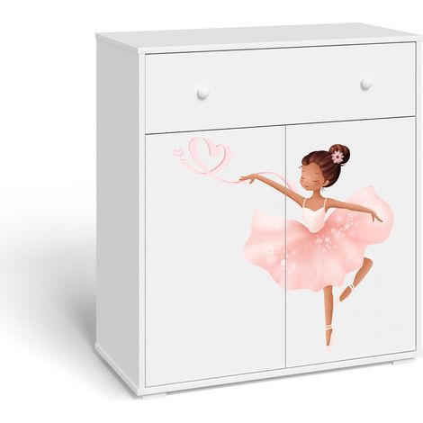 Comodino per bambini con cassetto PIXY bianco 89x80 cm (1/3)