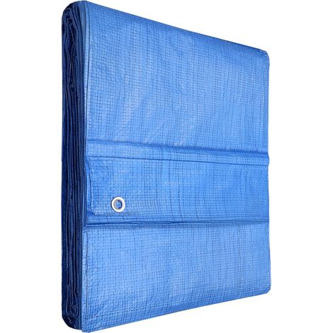 KOTARBAU® Bâche de Protection Extérieur - Polyéthylène - 10 x 15 m - Bleu - 75 g/m² - Bâche Anti UV - Bache Remorque - Bache Impermeable Exterieu (1/5)