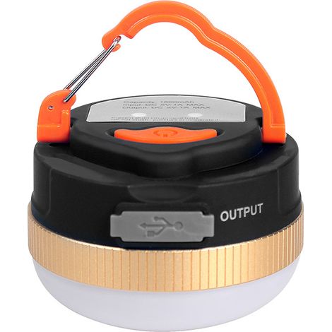 Lampe de camping, lampe LED d'extérieur, lampe de tente rechargeable, étanche pour activités de plein air, urgences, pêche, randonnée - Lot de 2 (1/5)