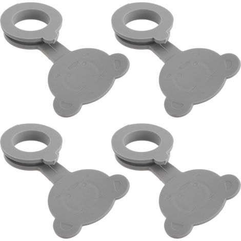 Bouchon de baignoire en silicone pour enfants lot de 4 gris