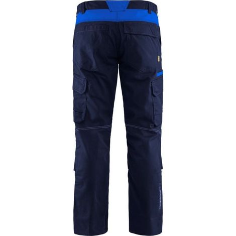 Pantaloni da lavoro con tasche e ginocchiere elastiche 2D 1448 - Blu navy/Blu reale XS - FR(38) - SE(C44) - Standard (1/4)