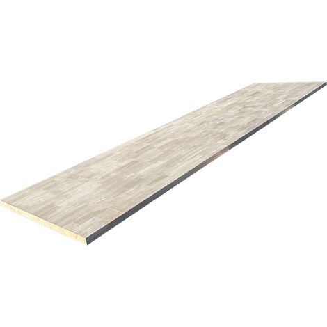 Plan de travail bois massif hévéa lamellé abouté L.250 x P.65 cm – Épaisseur 26 mm – Facile à entretenir et à découper (1/5)