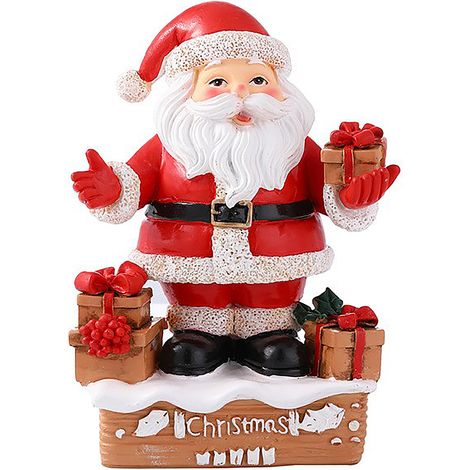 (Weihnachtsgeschenk) Christbaumschmuck mit dem Weihnachtsmann auf einem Kamin, Weihnachtsdekoration für Haus und Terrasse (1/2)