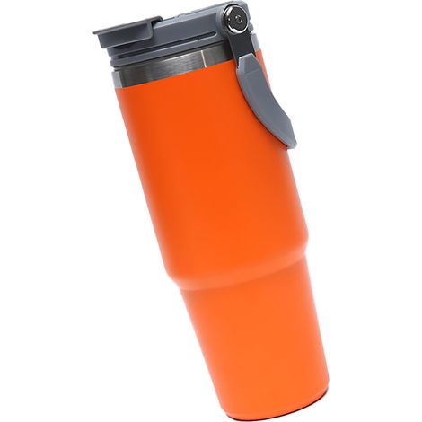 Bouteille isotherme de 890 ml en acier inoxydable, portable, avec poignée, idéale pour la voiture, les voyages, la salle de sport et le sport. (1/5)