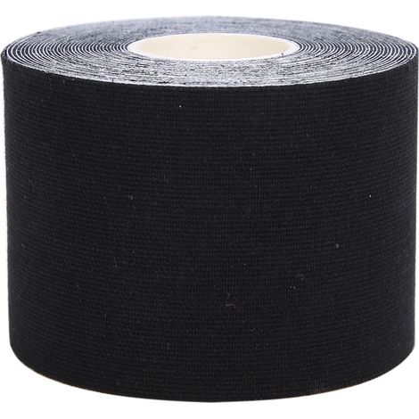 Ruban de kinésiologie sportif pour genou, cheville et épaule - Thérapie physique et récupération musculaire (5cm x 5m, Noir) (1/5)