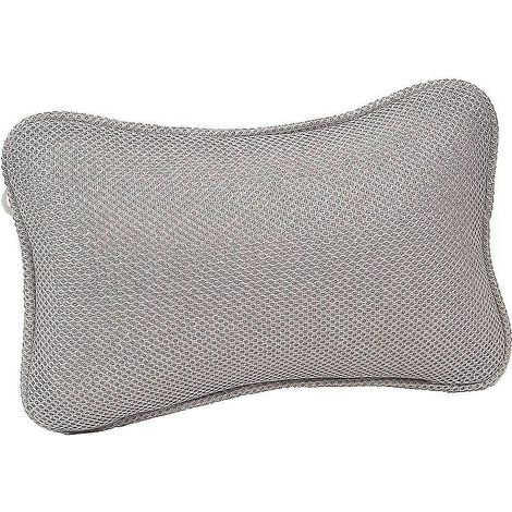 Oreiller de spa pour la nuque, oreiller de bain 3D en maille antidérapante, oreiller de spa gris (1/3)