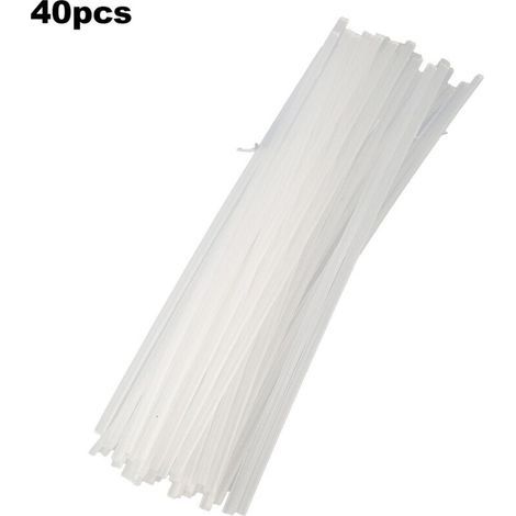 40 pièces baguette de soudage en plastique PP baguette de soudage pour pistolet à souder en plastique/pistolet à Air chaud 250mm blanc K17576W (1/4)
