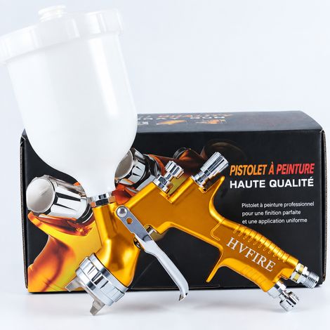 Pistolet à peinture pneumatique LVMP buse 1,3 mm GTI doré pour carrosserie automobile 1,2 kg – Livraison gratuite (1/3)