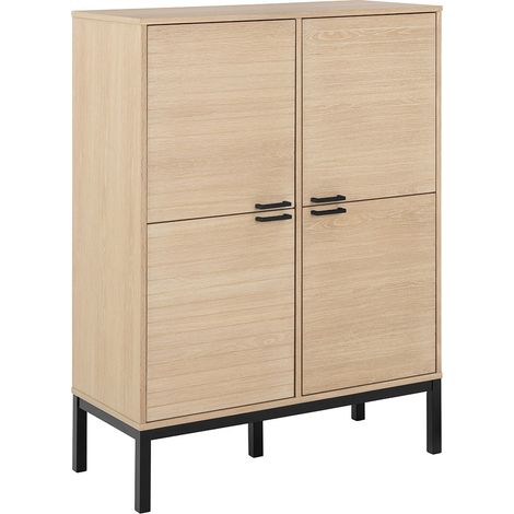 Kensington Vitrinenschrank 4 Türen 6 Regale Weiß.