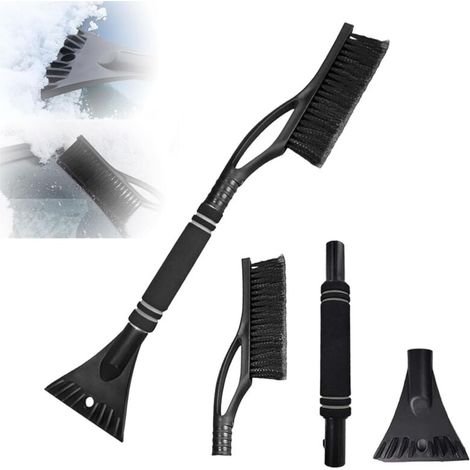 2-in-1 Eiskratzer und Schneebürste, Auto-Schneebürste, Auto-Eiskratzer, abnehmbare Schneebürste, Schneebürste, Schwarz (1/4)