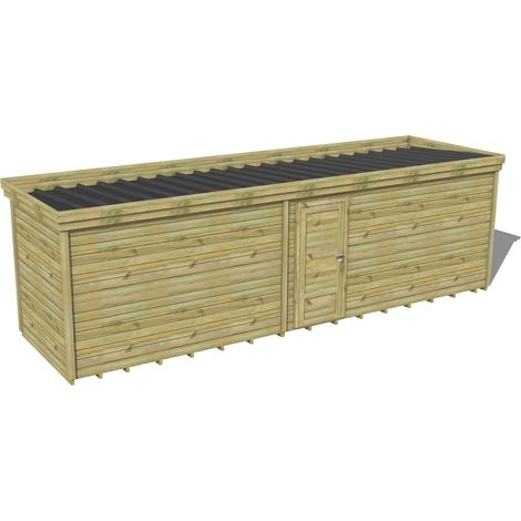 ABRI DE JARDIN bois traité 27mm, 8,2x2,1m, 18m2, Plancher