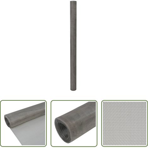 vidaXL Clôture - Écran en treillis Acier inoxydable 100x500 cm Argenté (1/5)