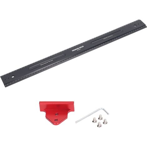 Règle de traçage en aluminium de 600 mm, multifonction T-type pour menuiserie, usage vertical et double échelle métrique, outil de mesure pour échelle et escalier. (1/5)