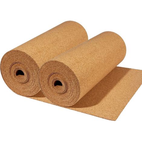 QEM – Sous-couche liège en rouleau 4mm – Lot de 2 rouleaux 10m x 1m – Isolation phonique et thermique – Réduction bruit 19dB
