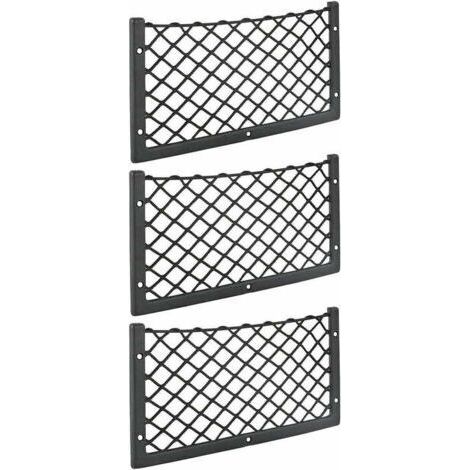 - Lot de 3 filets de rangement pour voiture - 36 x 18 cm - Haute élasticité, filet de rangement pour bagages, magazines - T4 T5 T6 - Pour van, caravane, camping-car, camion (1/4)