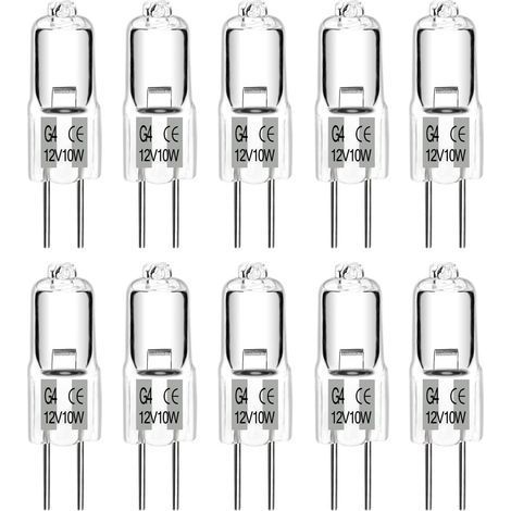 Lot de 10 Ampoule G4 Halogène 10W 12V Dimmable Blanc Chaud Pour Lustre (1/5)